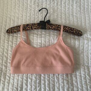 OLD NAVY Large Light-Support Ribbed Supima® Cotton Cami Bralette Peach